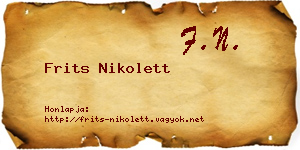 Frits Nikolett névjegykártya